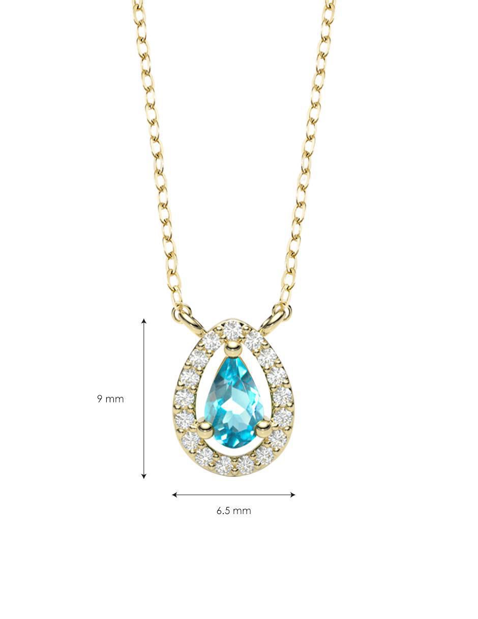 Collar con dije de gota de oro 14 K
