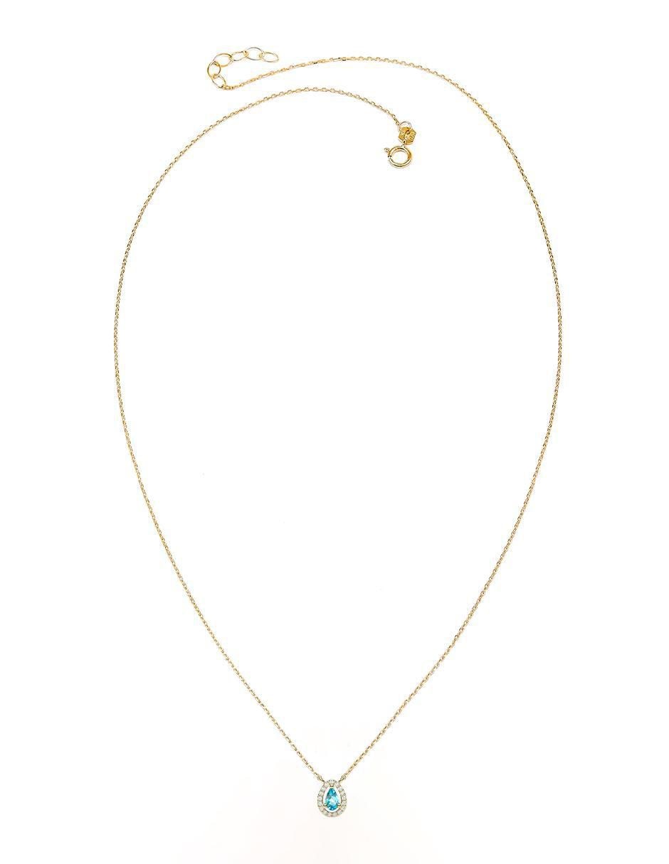 Collar con dije de gota de oro 14 K