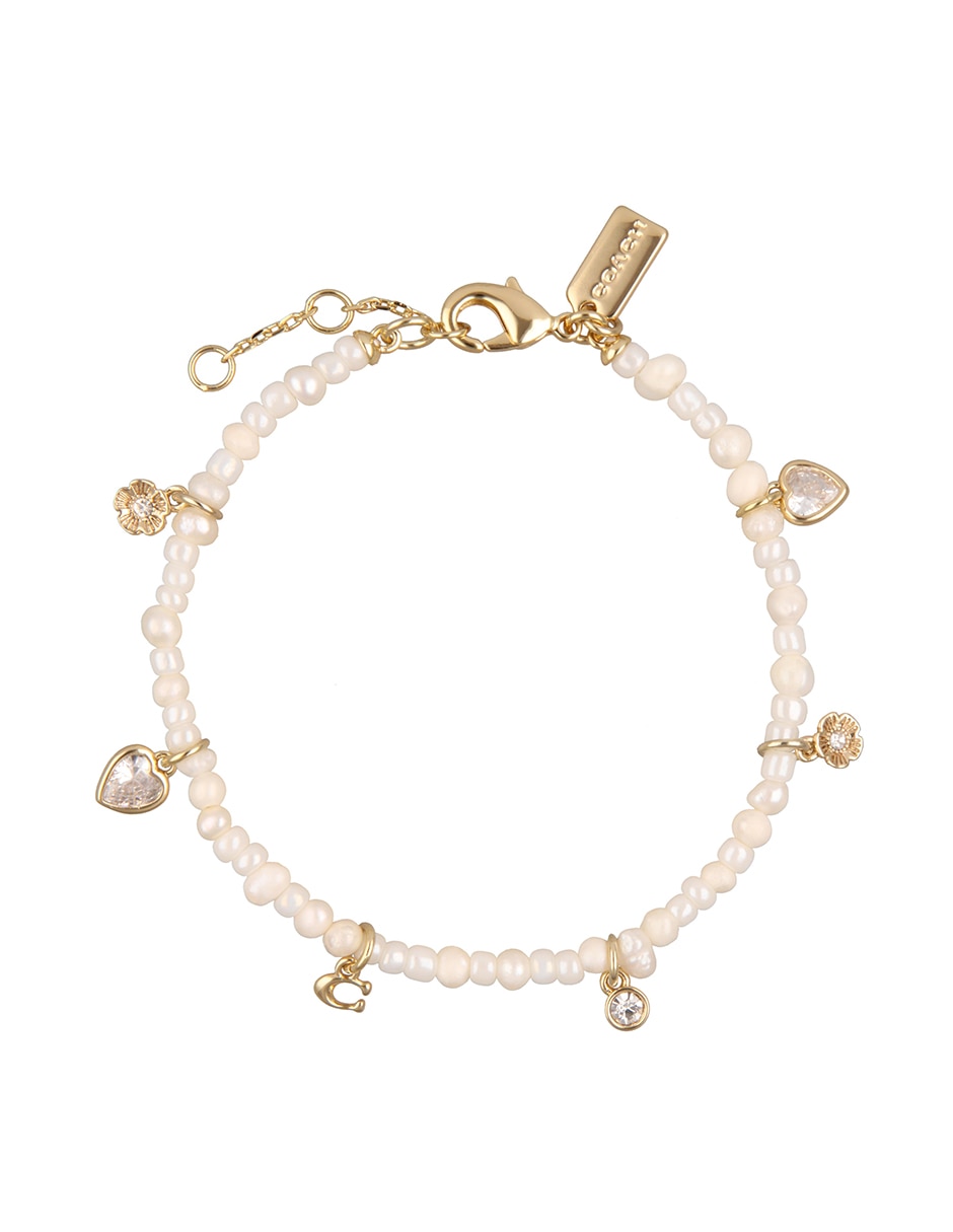 Pulsera con cristal Horse & Carriage With Pearls acabado liso