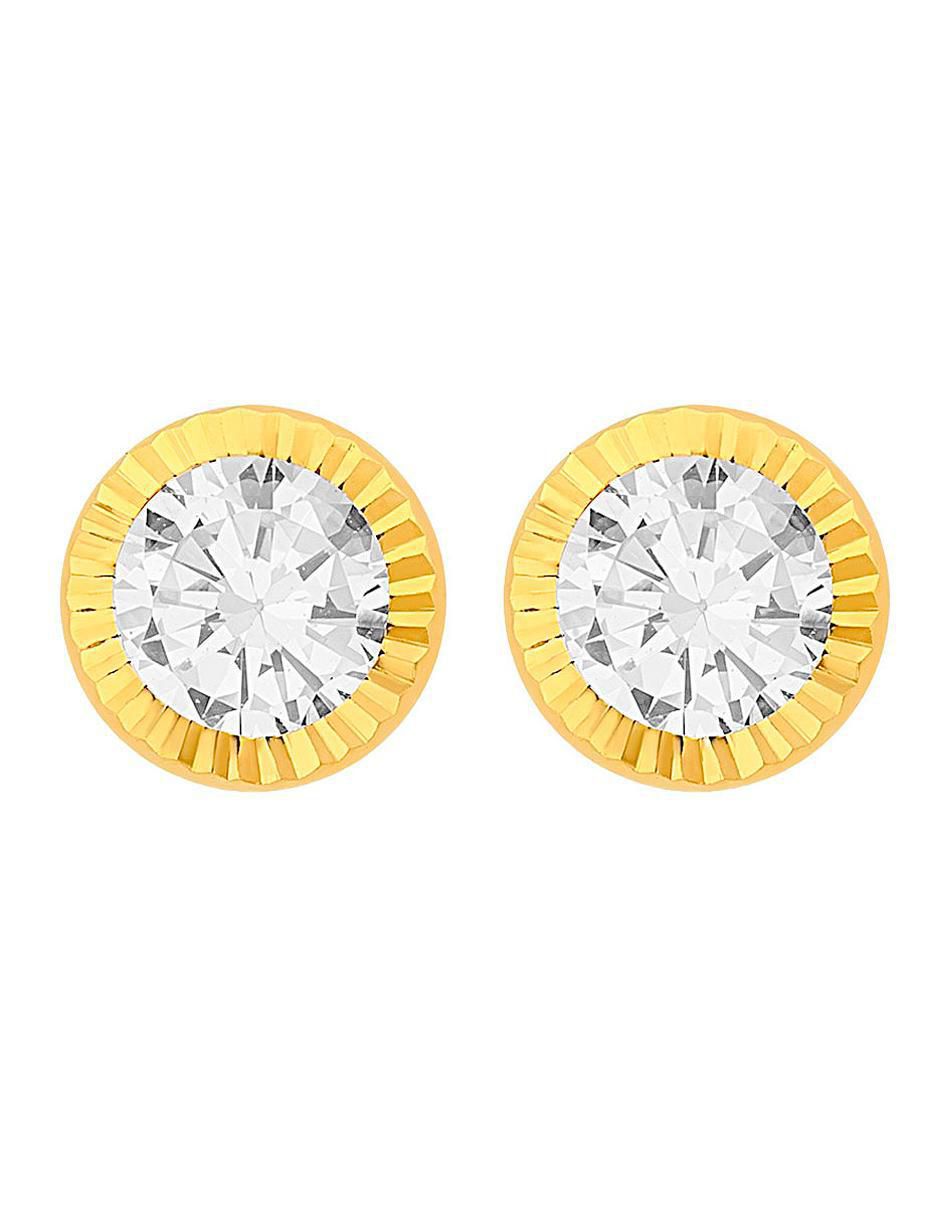Broqueles redondos de oro amarillo con acabado brillante