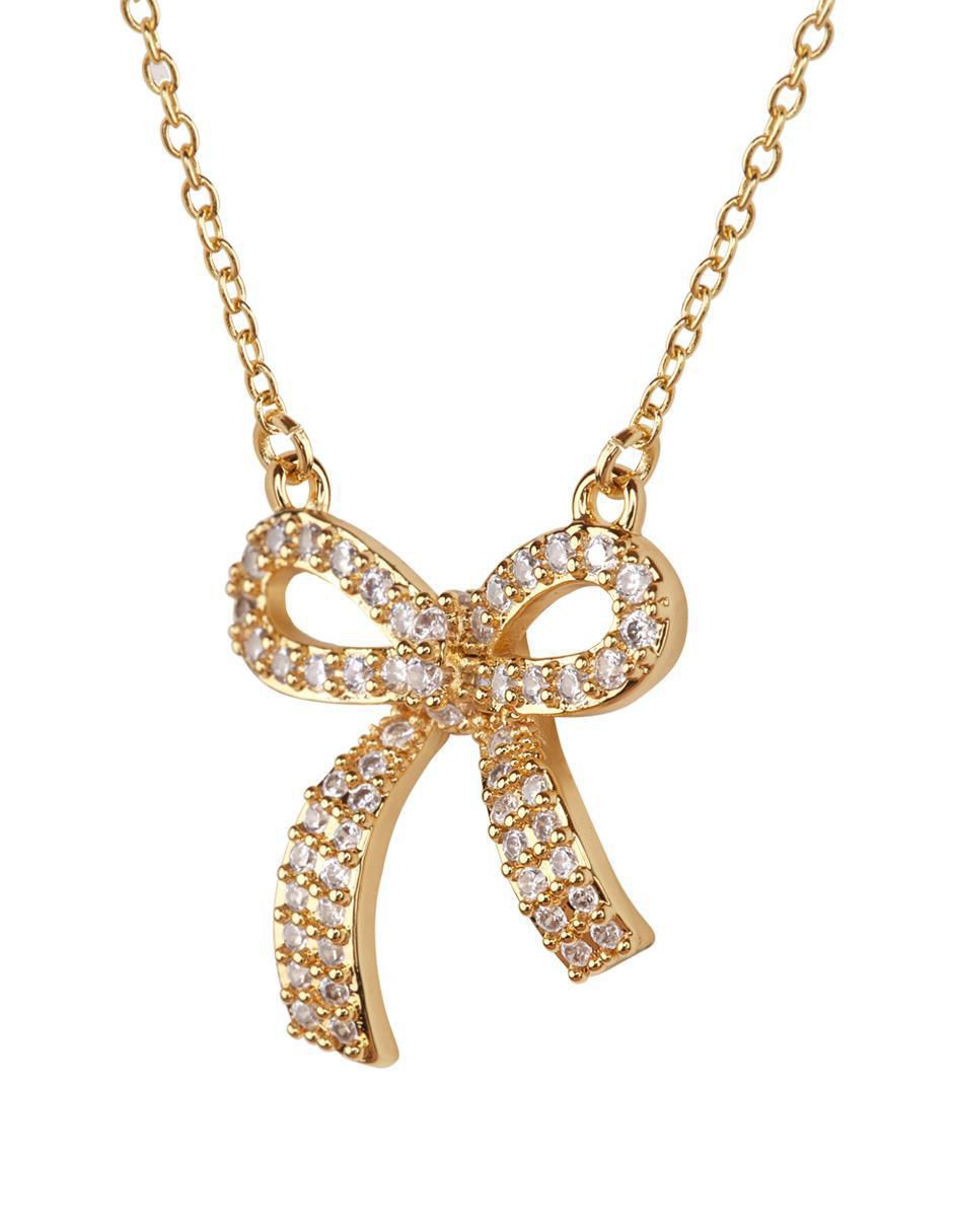 Collar con dije moño con acabado baño de oro 14 K 5