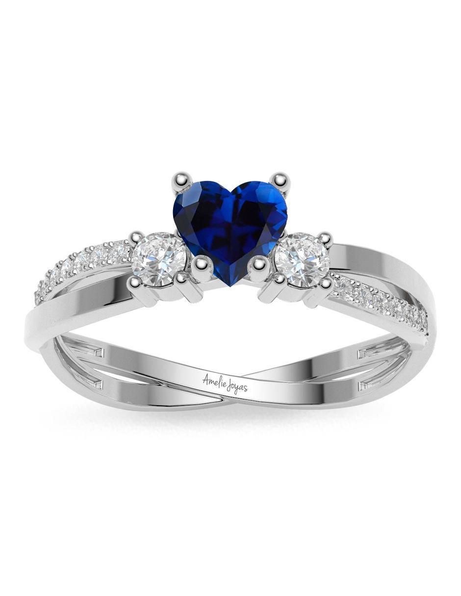 Anillo de corazón 14 k de oro zirconia brillante
