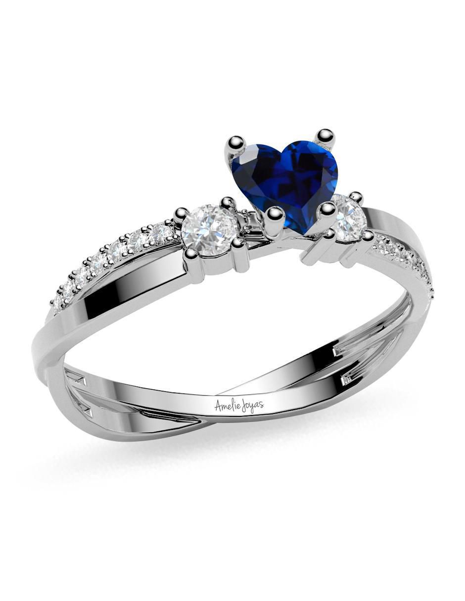 Anillo de corazón 14 k de oro zirconia brillante
