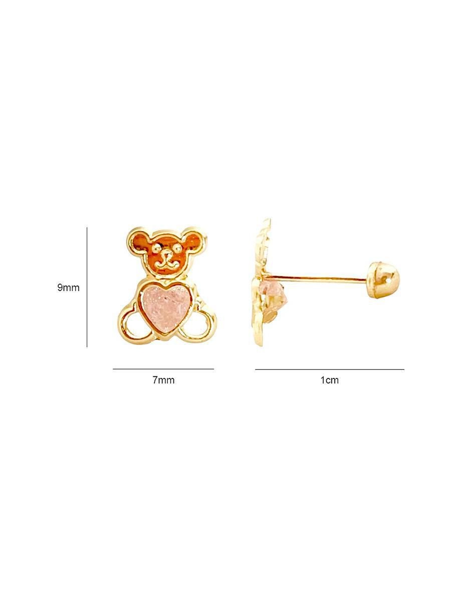 Broqueles de oso de oro con acabado brillante 5