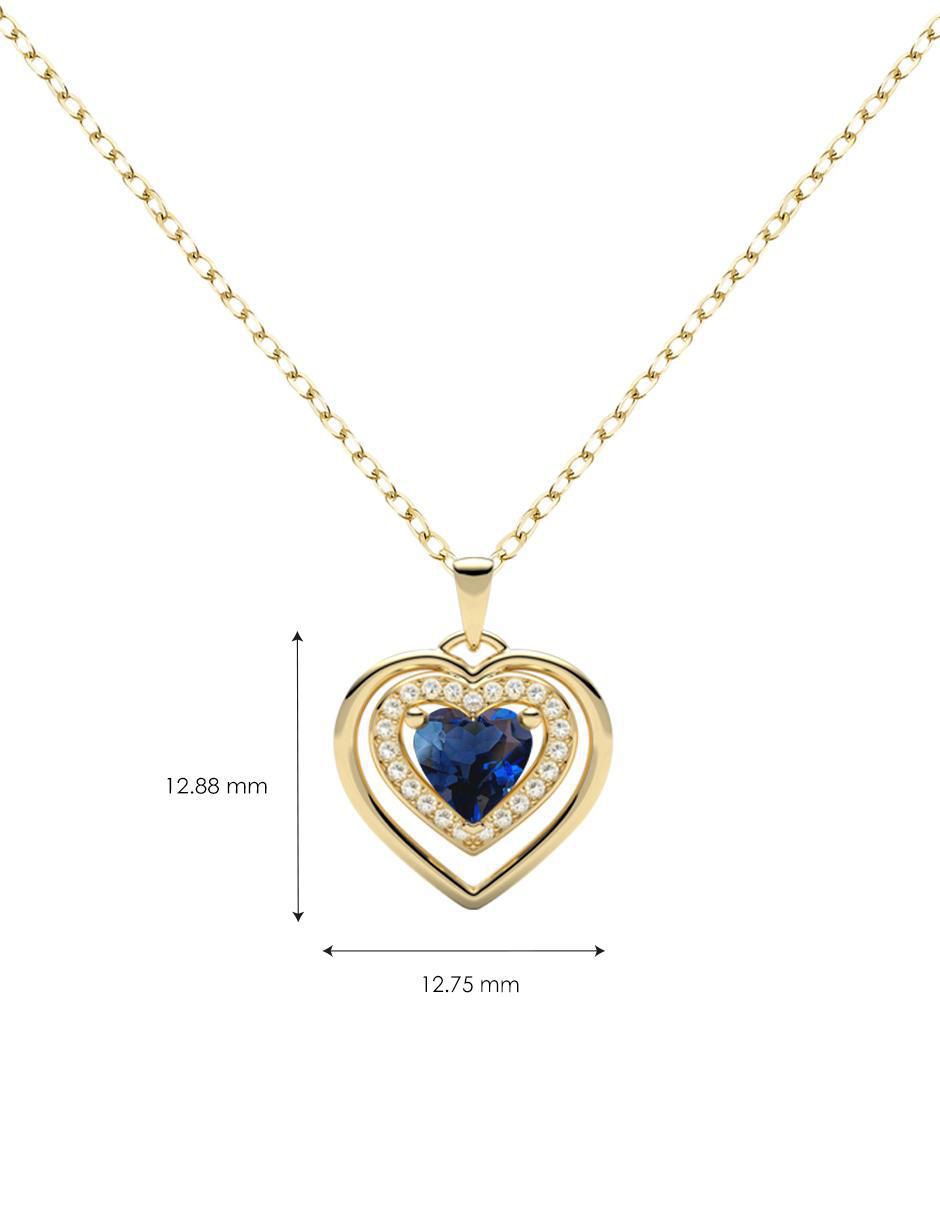 Collar con dije corazón de oro 14 K 4