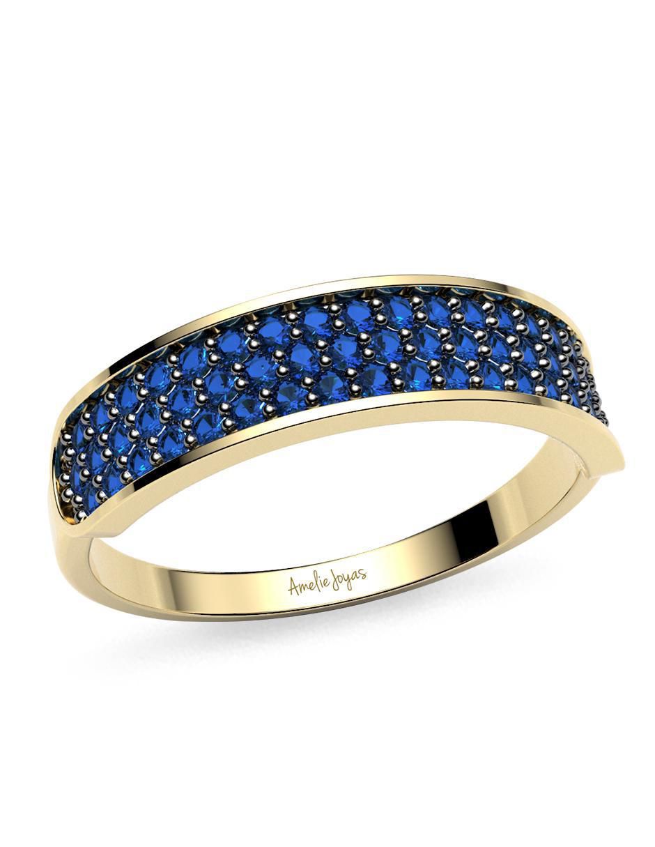 Anillo redondo 14 k de oro zirconia brillante 2