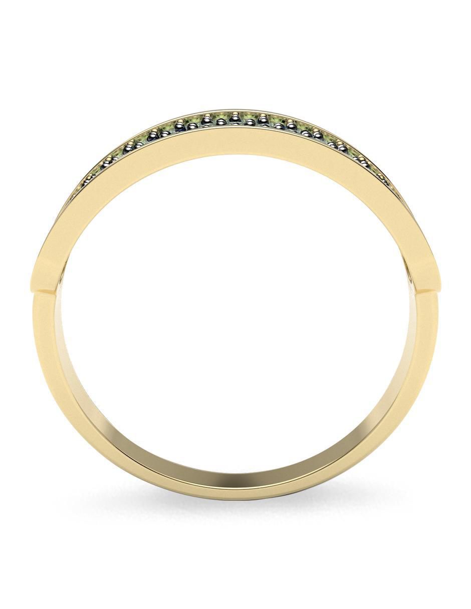 Anillo redondo 14 k de oro zirconia brillante 4