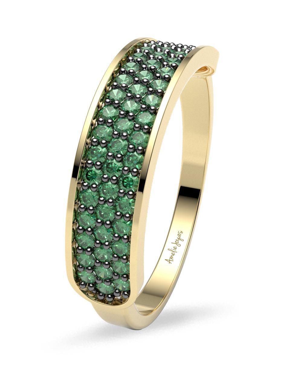 Anillo redondo 14 k de oro zirconia brillante 3