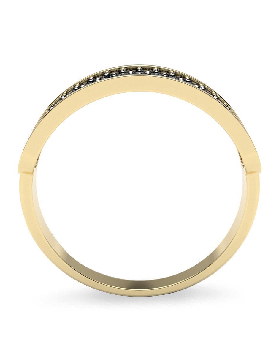 Anillo redondo 14 k de oro zirconia brillante 2