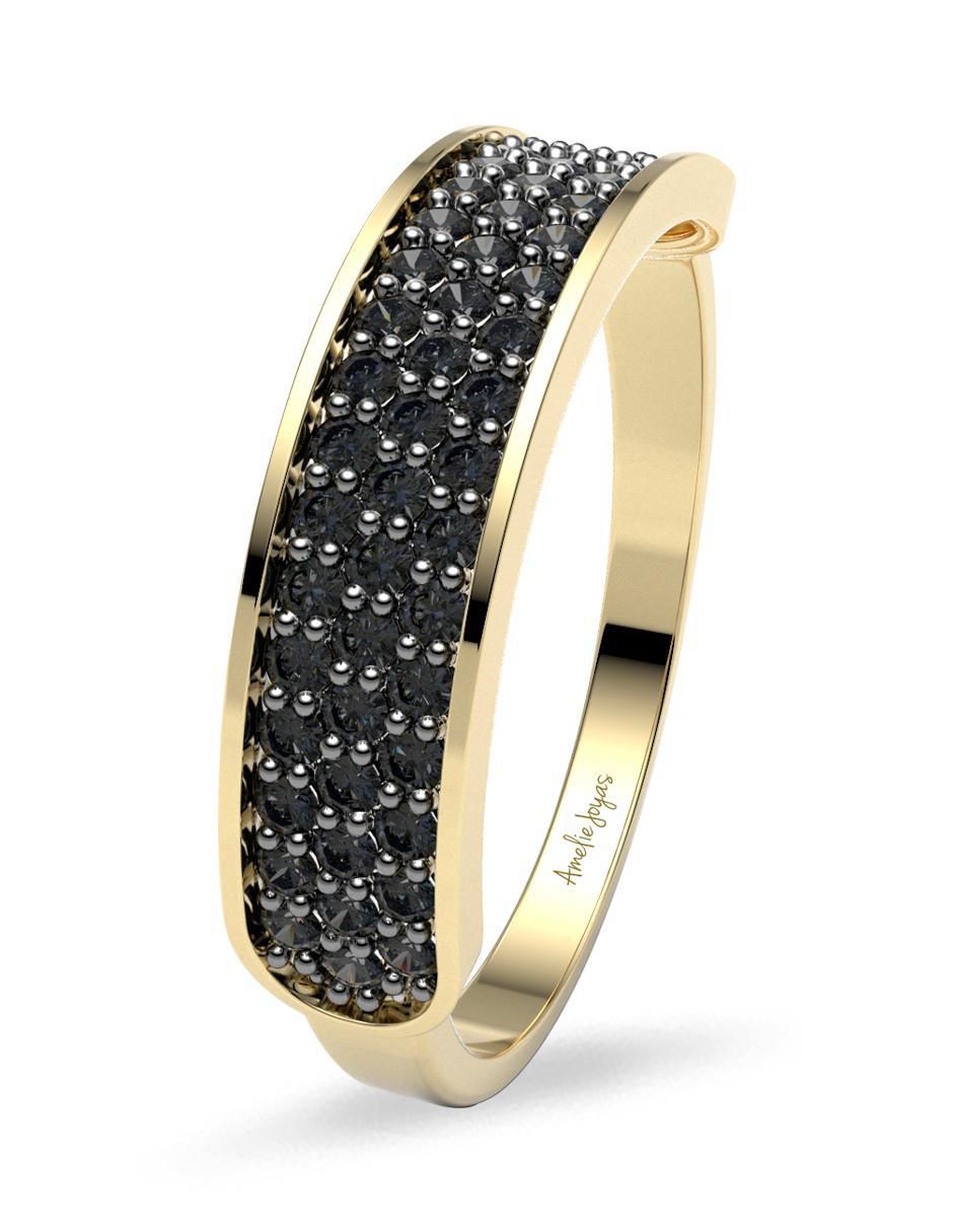 Anillo redondo 14 k de oro zirconia brillante 3