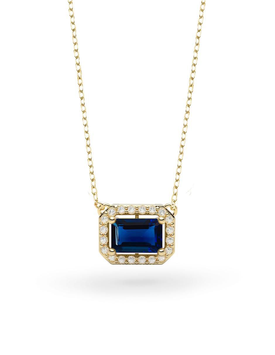 Collar con dije rectangular de oro 14 K