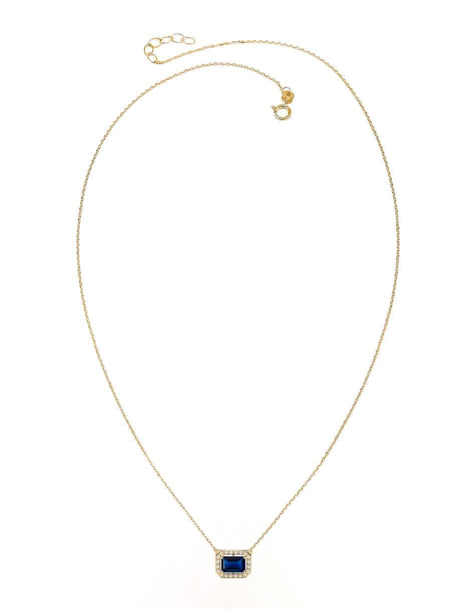 Collar con dije rectangular de oro 14 K 2