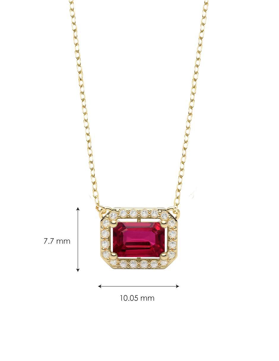 Collar con dije rectangular de oro 14 K 4
