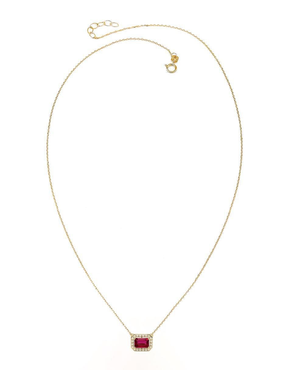 Collar con dije rectangular de oro 14 K 2