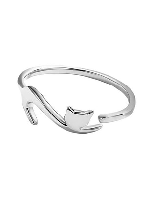 Anillo de gato Kiki Collection P 925 de plata brillante