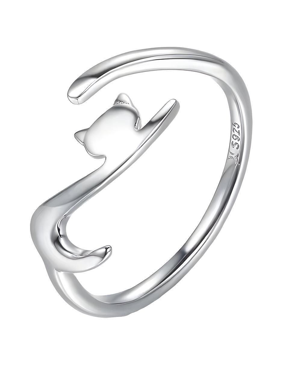 Anillo de gato Kiki Collection P 925 de plata brillante 3