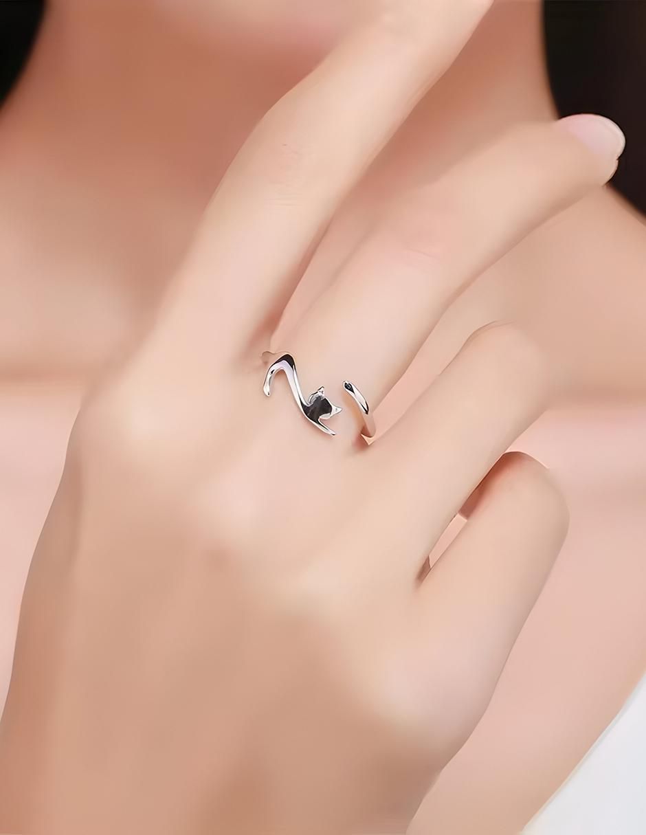 Anillo de gato Kiki Collection P 925 de plata brillante 4