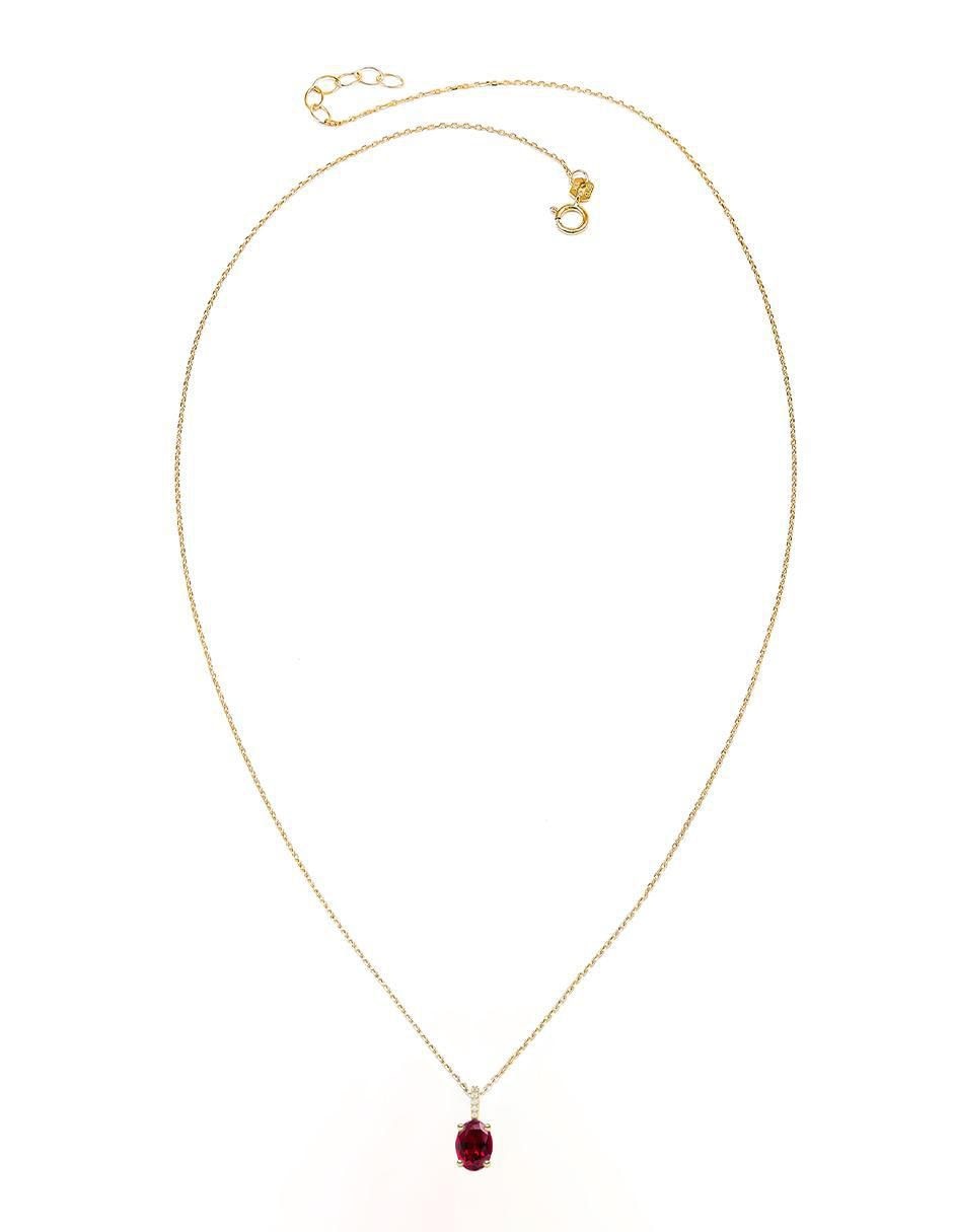Collar con dije de ovalado de oro 14 K 2