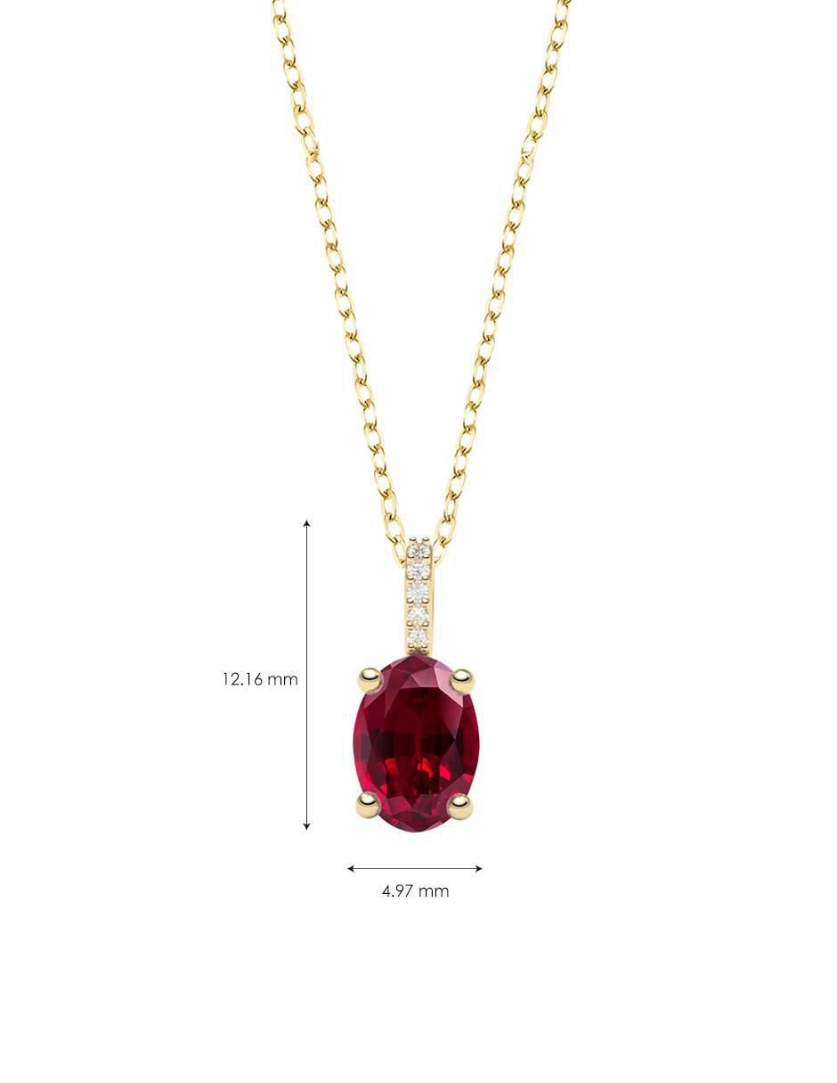 Collar con dije de ovalado de oro 14 K 4