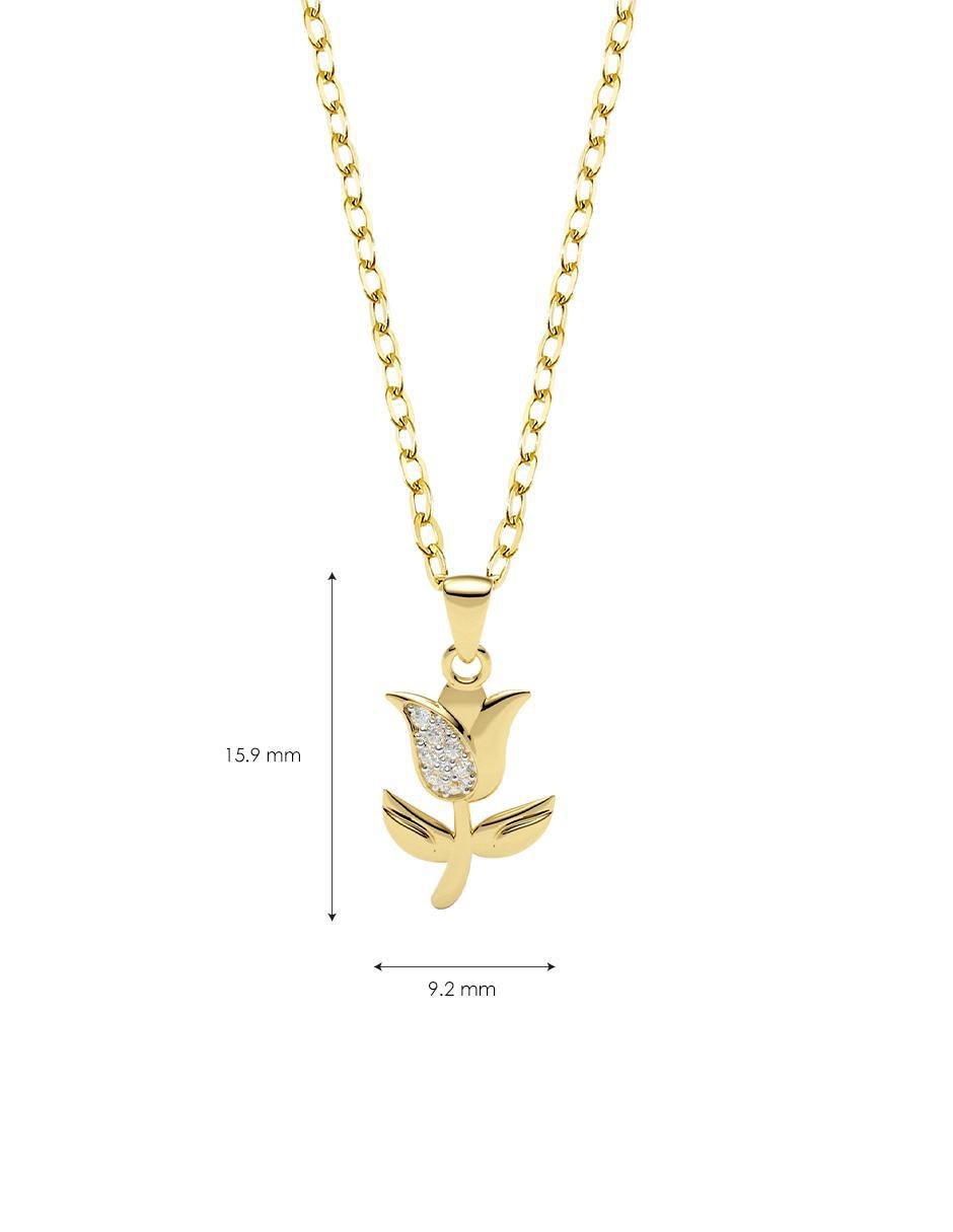 Collar con dije flor de oro 10 K 4