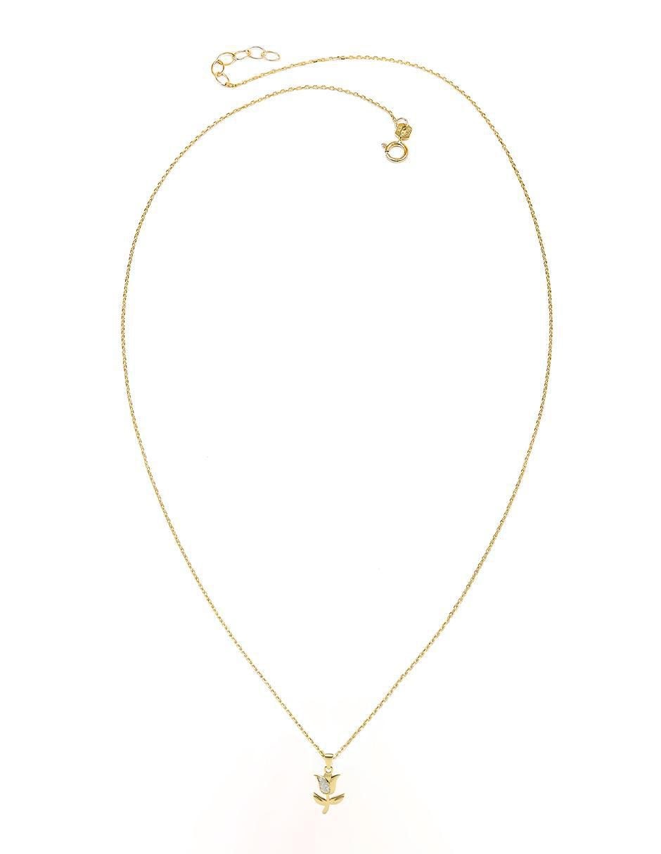 Collar con dije flor de oro 10 K 2