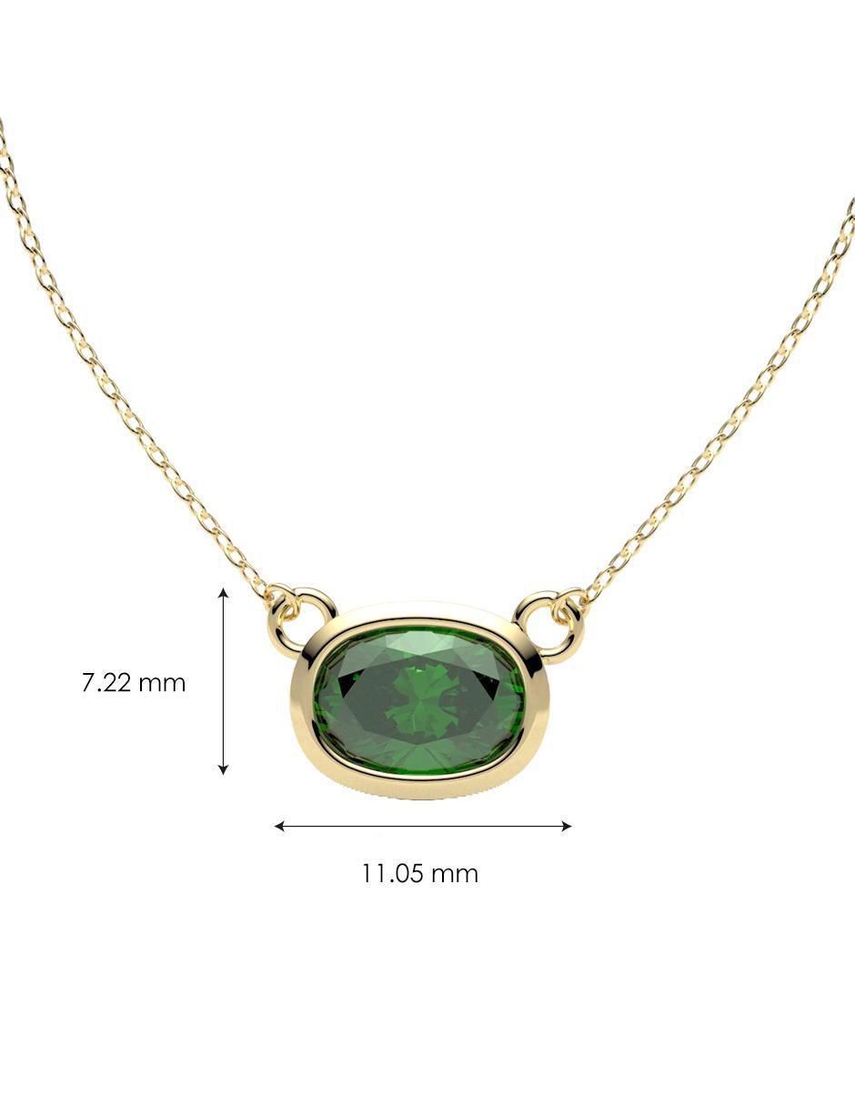 Collar con dije de ovalado de oro 14 K 4