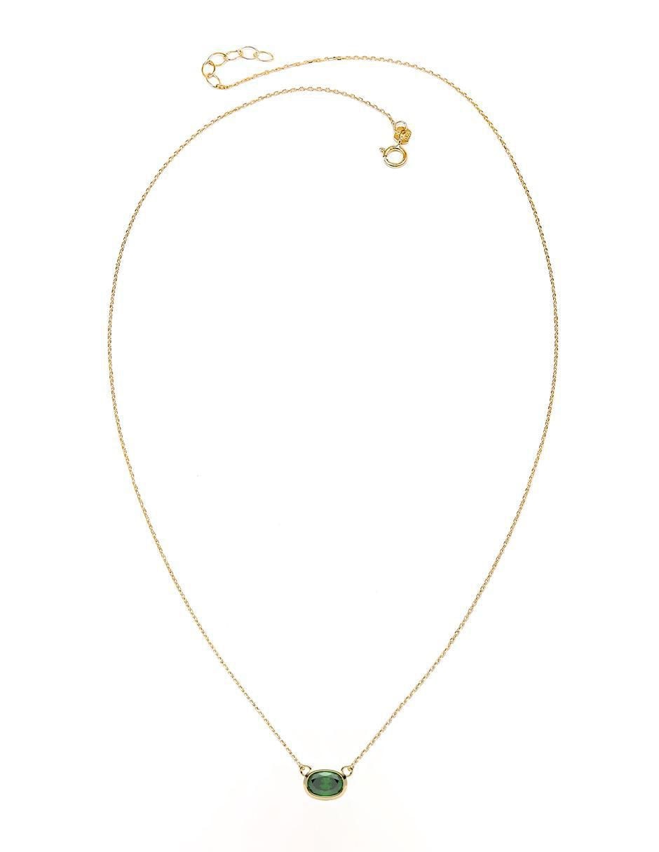 Collar con dije de ovalado de oro 14 K 2