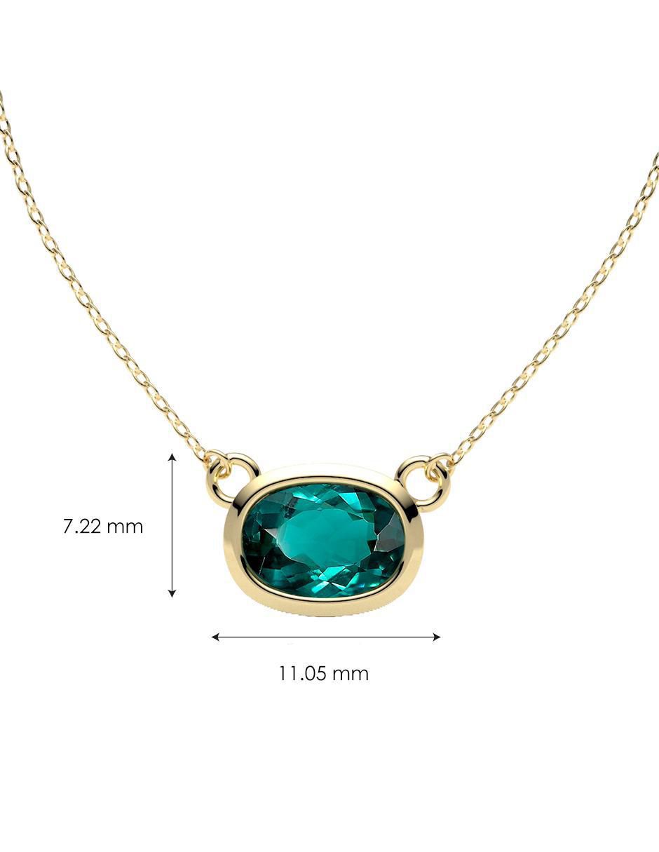 Collar con dije de ovalado de oro 14 K 4