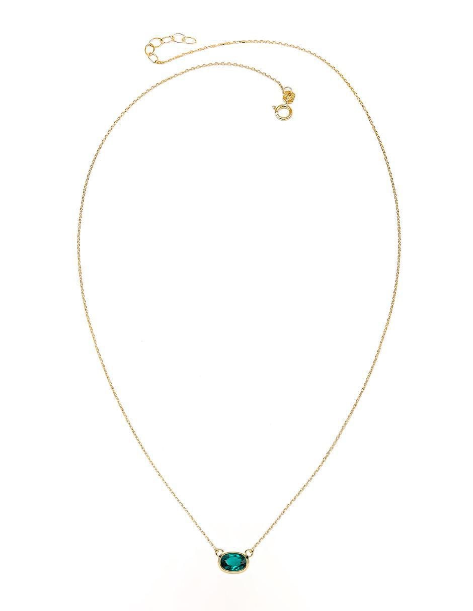 Collar con dije de ovalado de oro 14 K 2