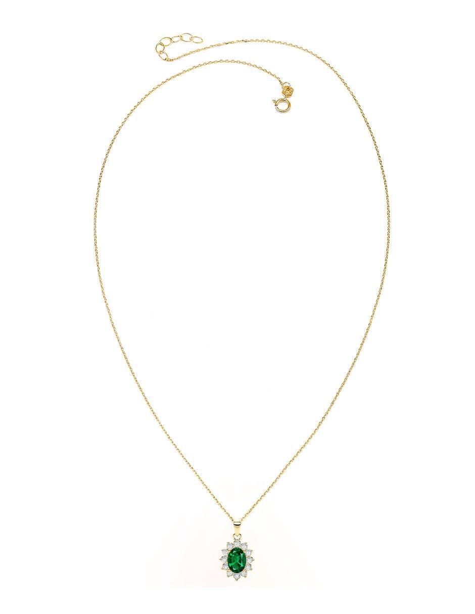 Collar con dije de ovalado de oro 14 K 2