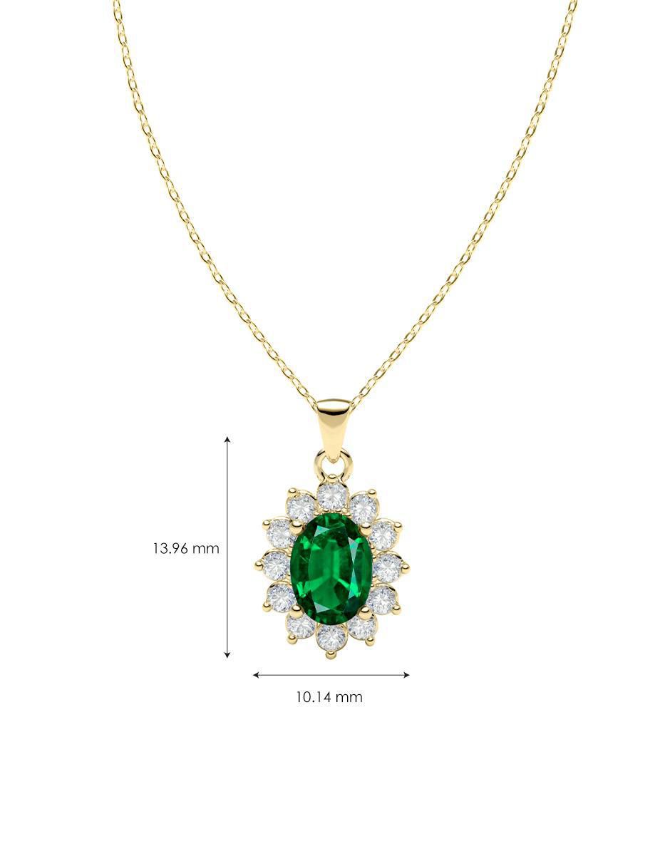 Collar con dije de ovalado de oro 14 K 4