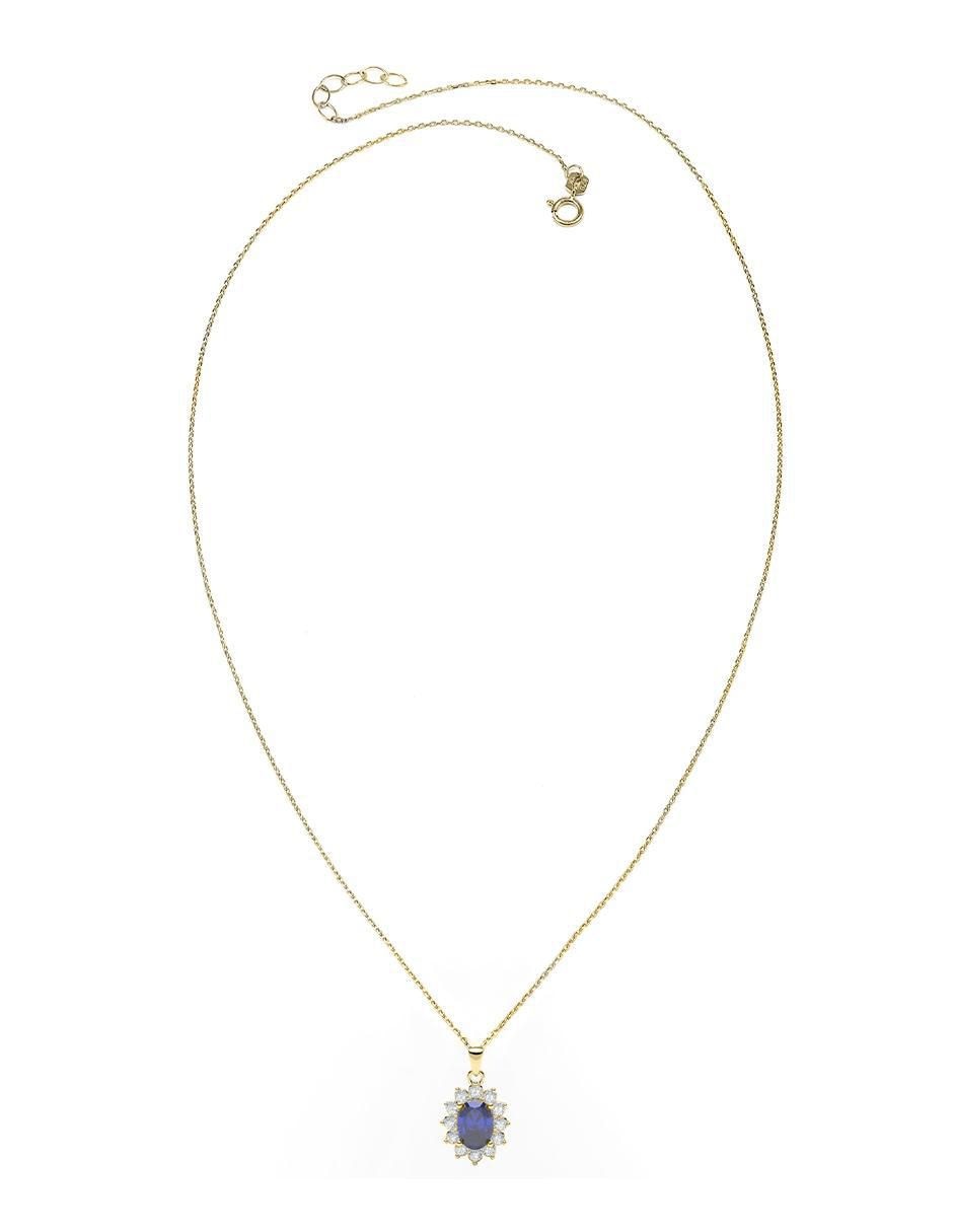 Collar con dije de ovalado de oro 14 K 2