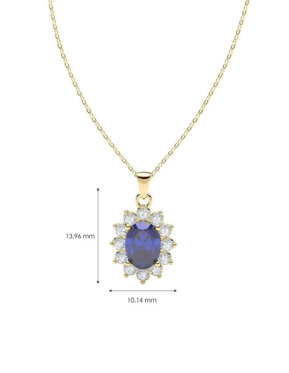 Collar con dije de ovalado de oro 14 K 4