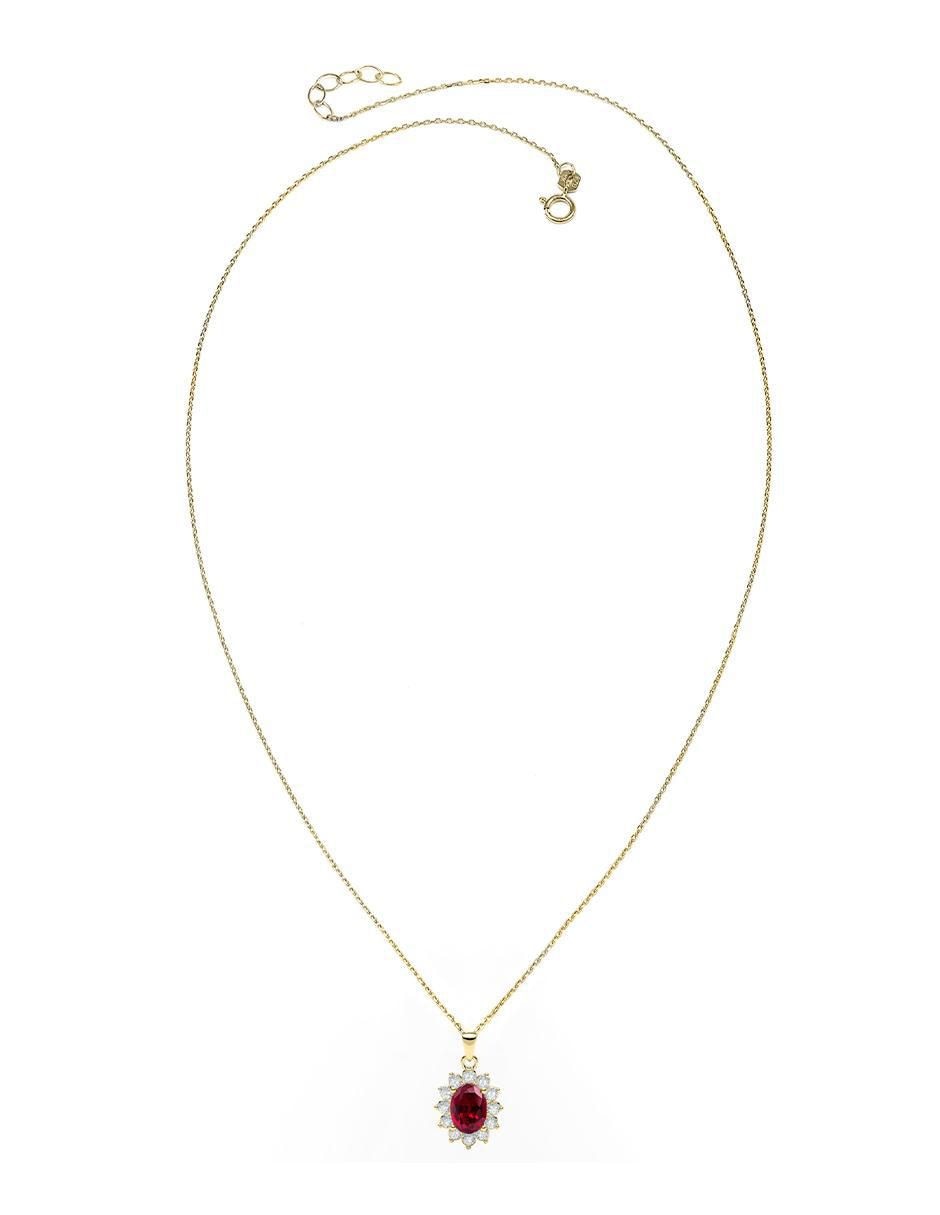 Collar con dije de ovalado de oro 14 K 2