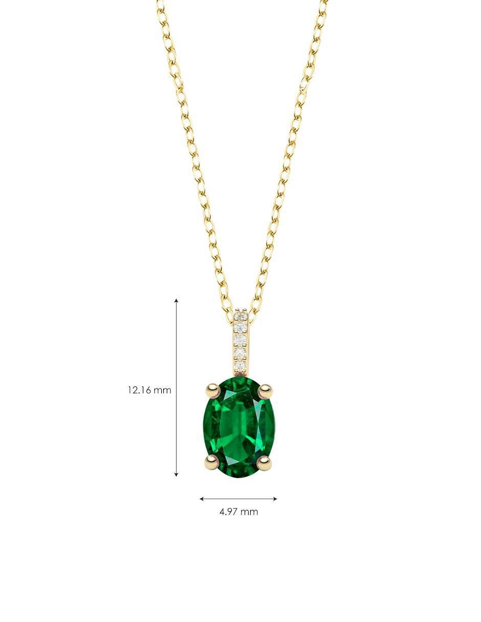 Collar con dije de ovalado de oro 14 K 4