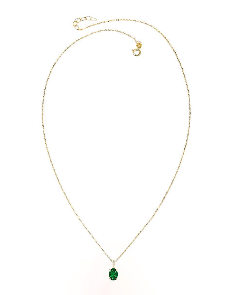 Collar con dije de ovalado de oro 14 K 2
