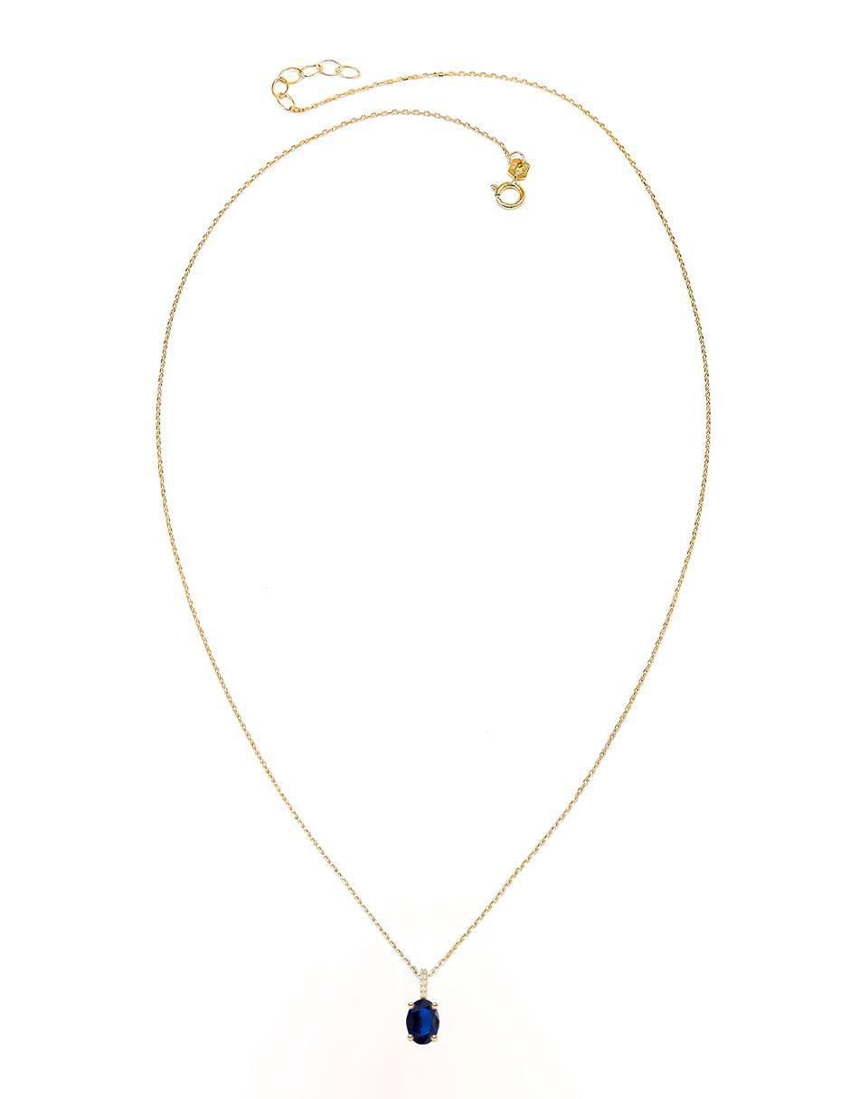 Collar con dije de ovalado de oro 14 K 2