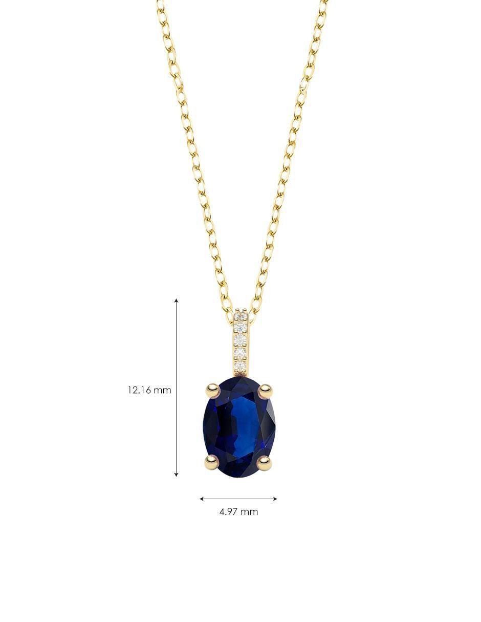 Collar con dije de ovalado de oro 14 K 4