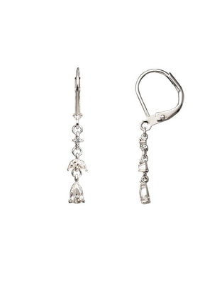 Aretes de gota con acabado brillante zirconia 1