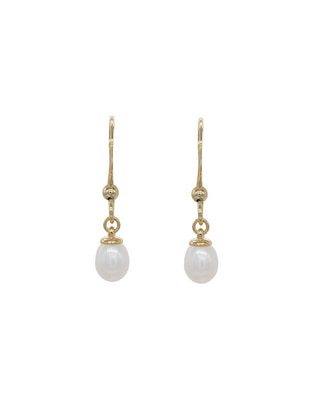 Aretes de gota con acabado brillante perla Aretes de gota con acabado brillante perla