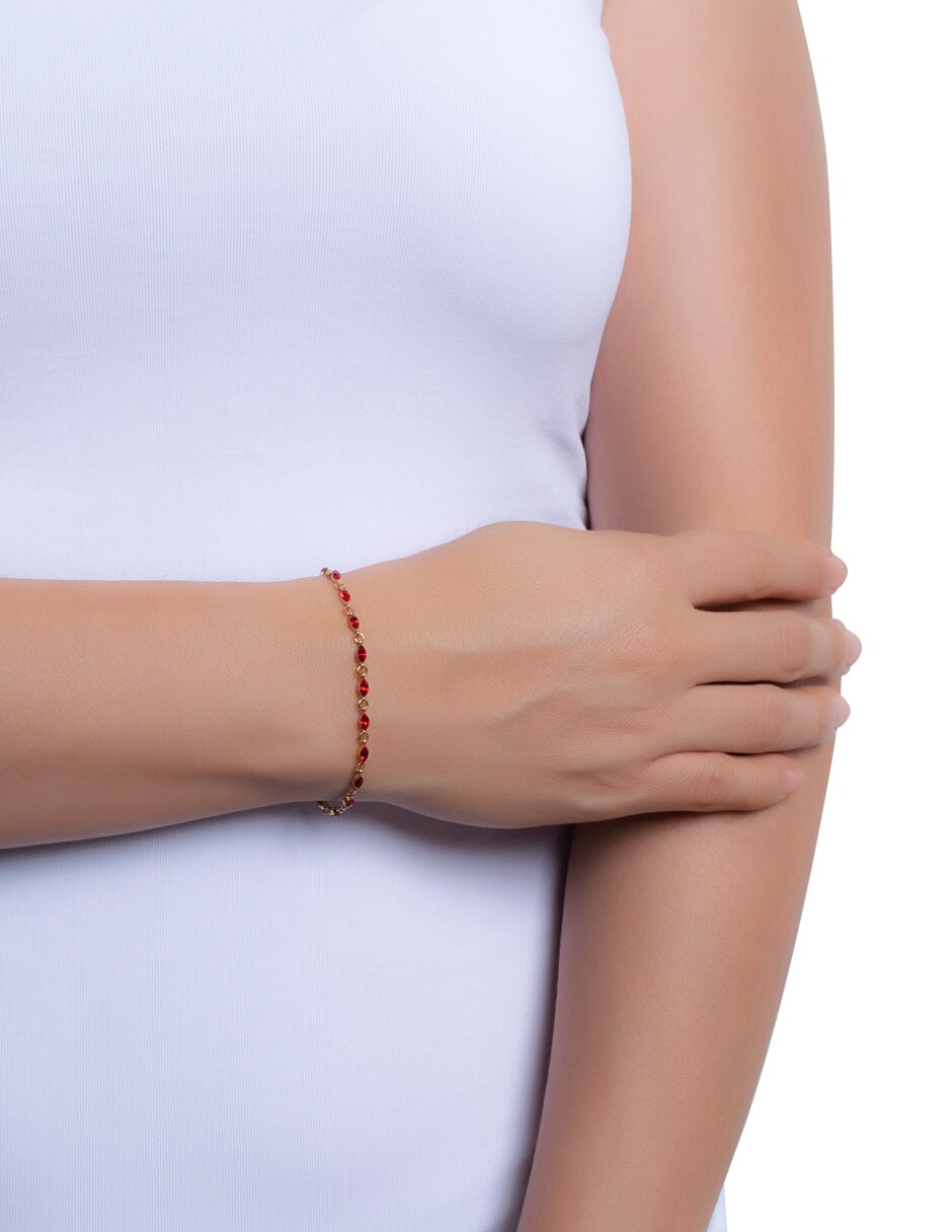 Pulsera con cristal acabado brillante 3