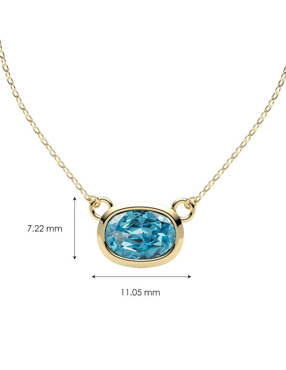 Collar con dije de ovalado de oro 14 K 4
