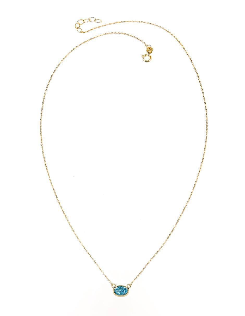 Collar con dije de ovalado de oro 14 K 2