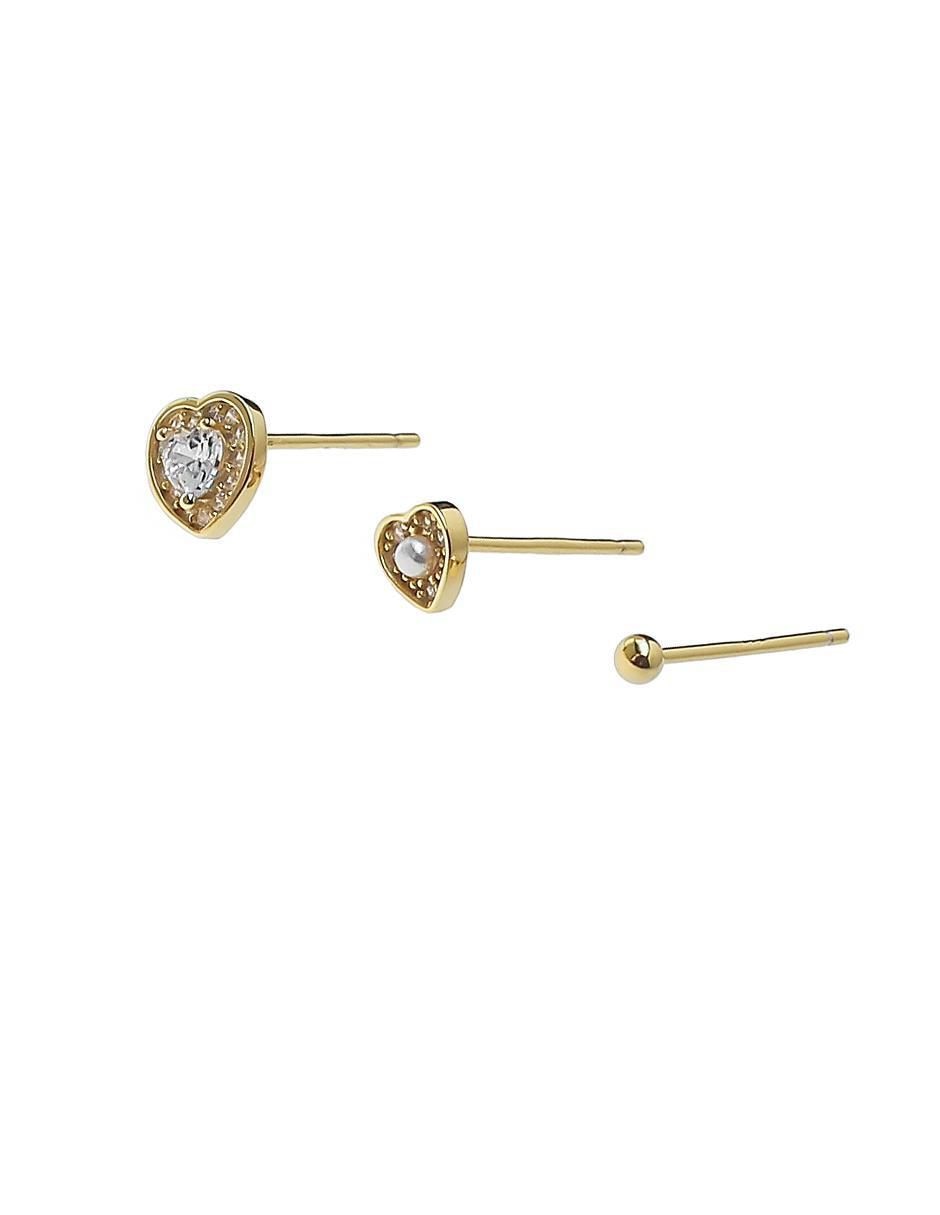Set de aretes de corazón de plata 2