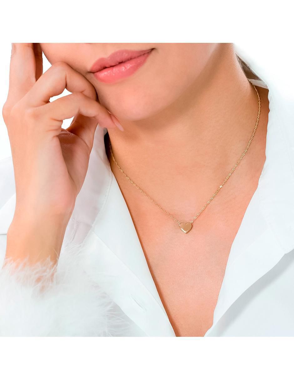 Collar con dije de corazón de oro 10 K 3