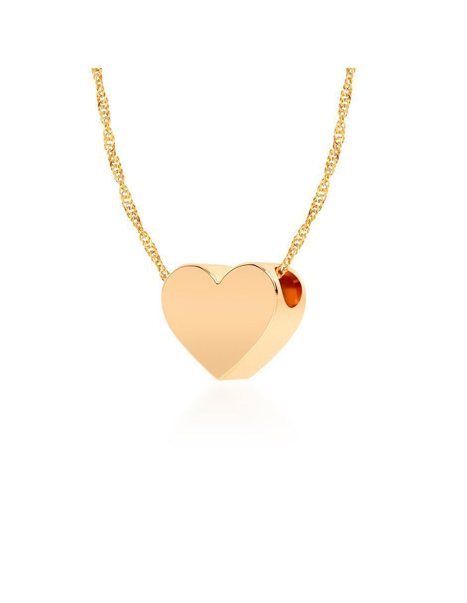 Collar con dije de corazón de oro 10 K