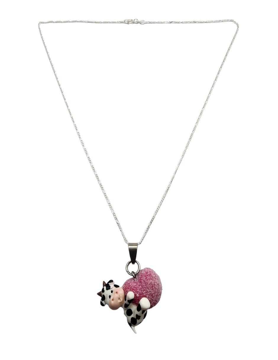 Collar vaca Animalitos Corazón de plata P 925 2