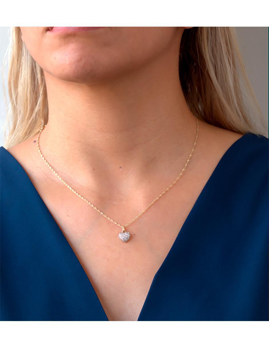 Collar con dije de corazón de oro 10 K 4