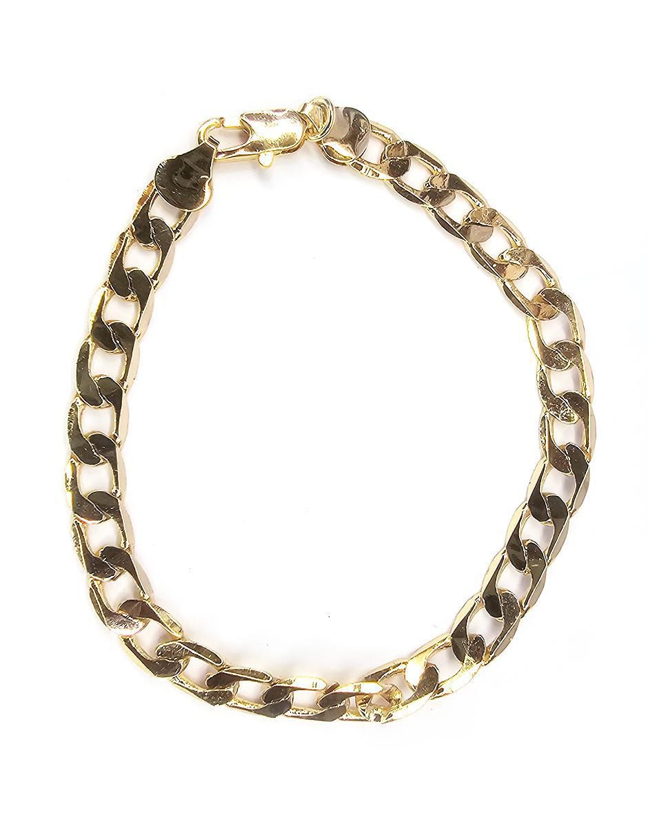 Pulsera de oro laminado Cubano acabado liso Pulsera de oro laminado Cubano acabado liso