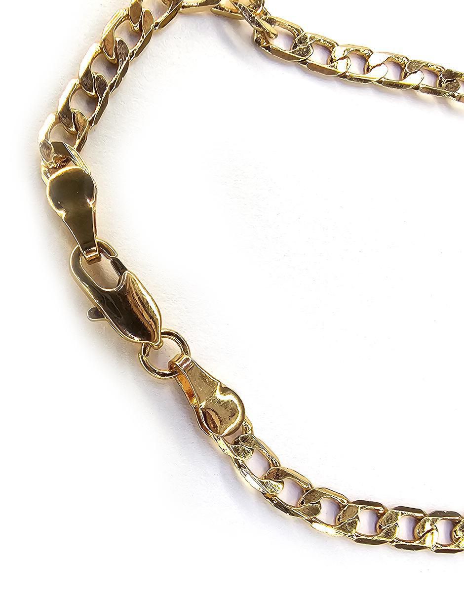 Pulsera de oro laminado Cubano acabado liso 2
